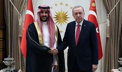 Erdoğan, Suudi Arabistan Savunma Bakanı ile bir araya geldi